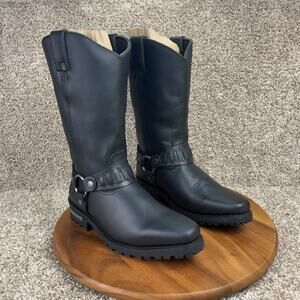 Milwaukee Leather Mens Size 11.5 Black Western Style Harness Motorcycle Boots